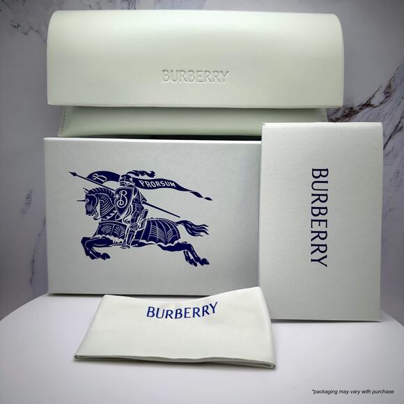 New Burberry Sunglasses Black Vintage Check Oval Gold Logo Womens New BURBERRY - Picture 10 of 16